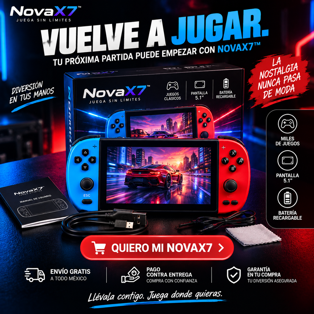 Consola Portatil 1000 Juegos Integrados