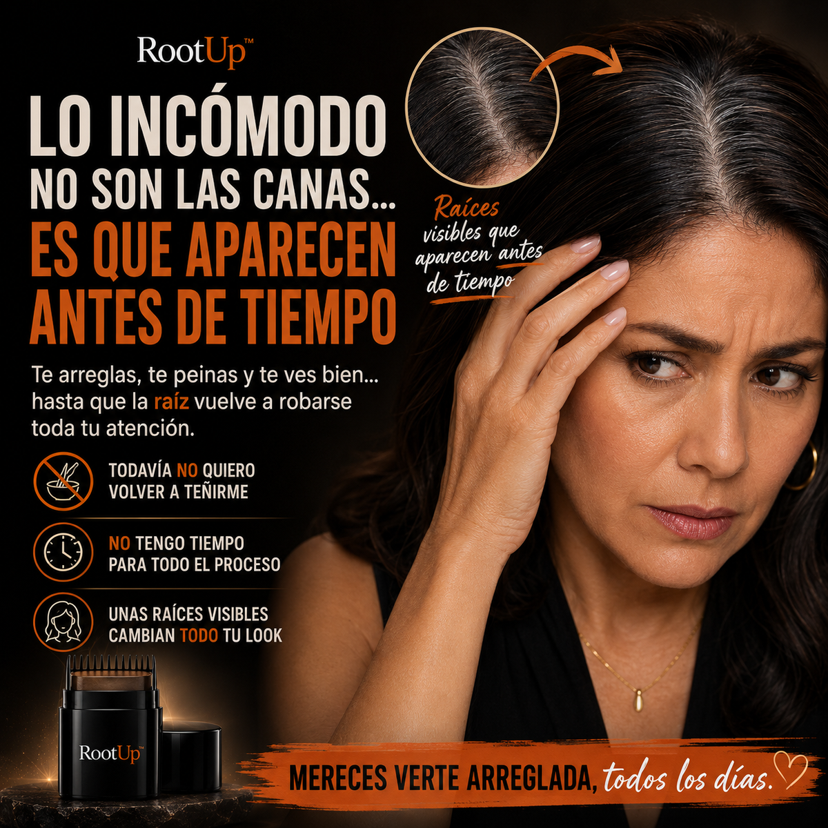 RoothUp™ Cubre Canas Instantáneo – Retoque Fácil, Rápido y Natural