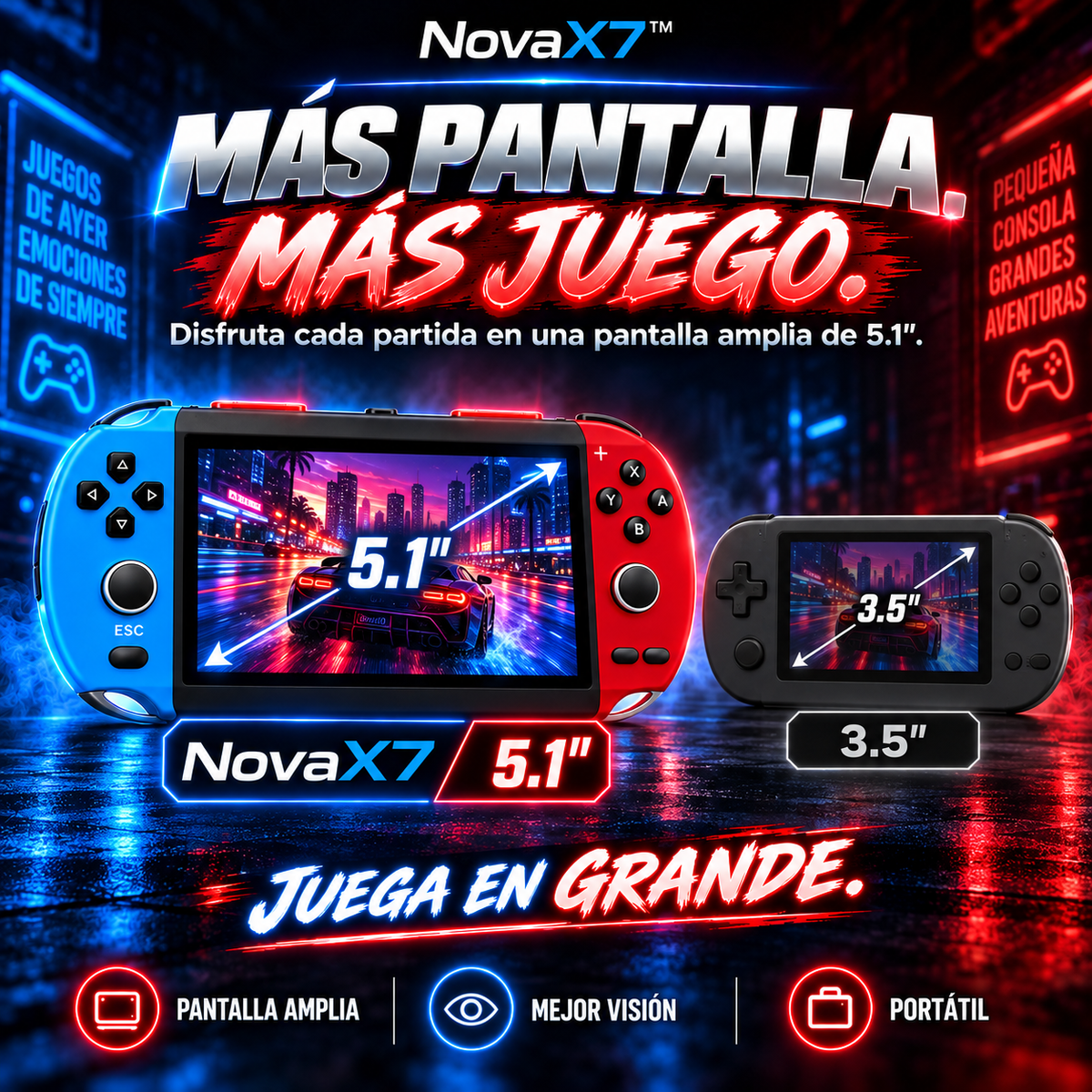Consola Portatil 1000 Juegos Integrados