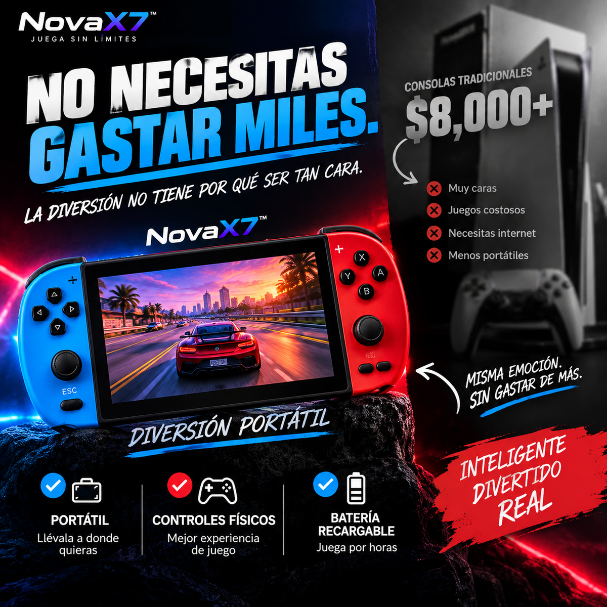 Consola Portatil 1000 Juegos Integrados