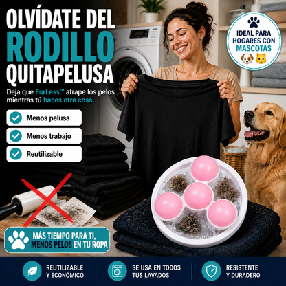 FurLess™ | Filtro para Lavadora | Ropa con Menos Pelusa y Pelo de Mascota