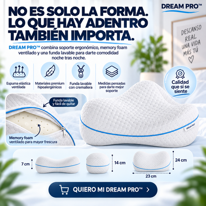 DREAM PRO™ — Almohada Ortopédica para Piernas que Ayuda a Reducir la Presión y Mejorar la Postura al Dormir de Lado