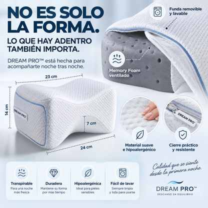 DREAM PRO™ — Almohada Ortopédica para Piernas que Ayuda a Reducir la Presión y Mejorar la Postura al Dormir de Lado